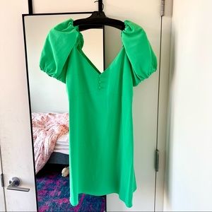 Alice + Olivia Dana Puff Sleeve Flare Mini Dress